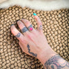 Navajo Handmade Hot Pink Fire Opal Ring - Esther White