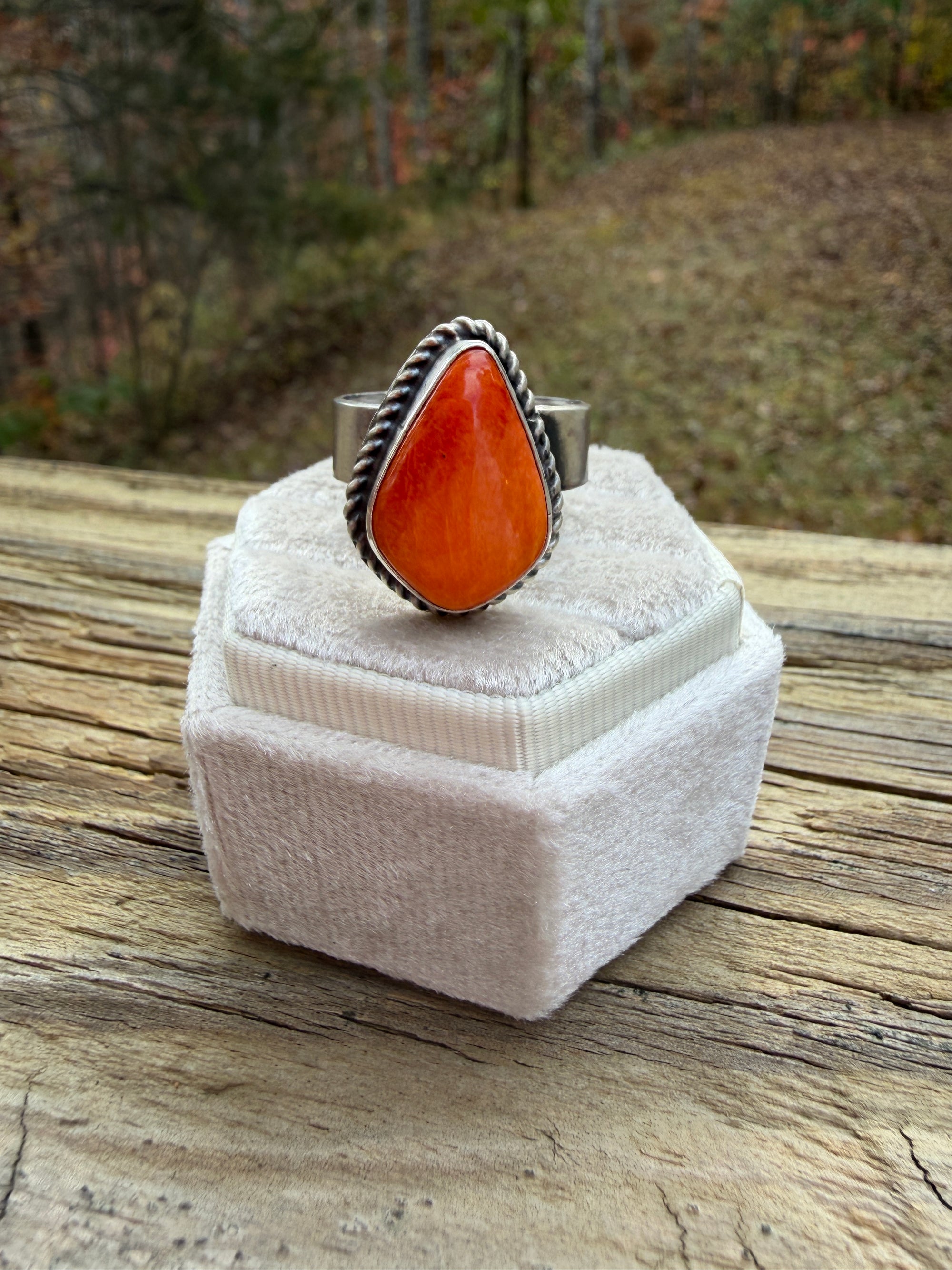 Annette Martinez Orange Spiny Ring-9