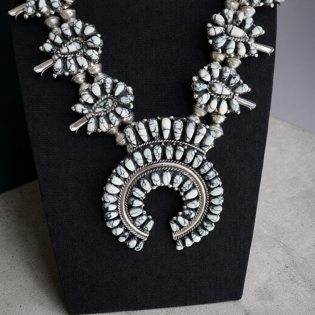 White Buffalo Petit Point Squashblossom