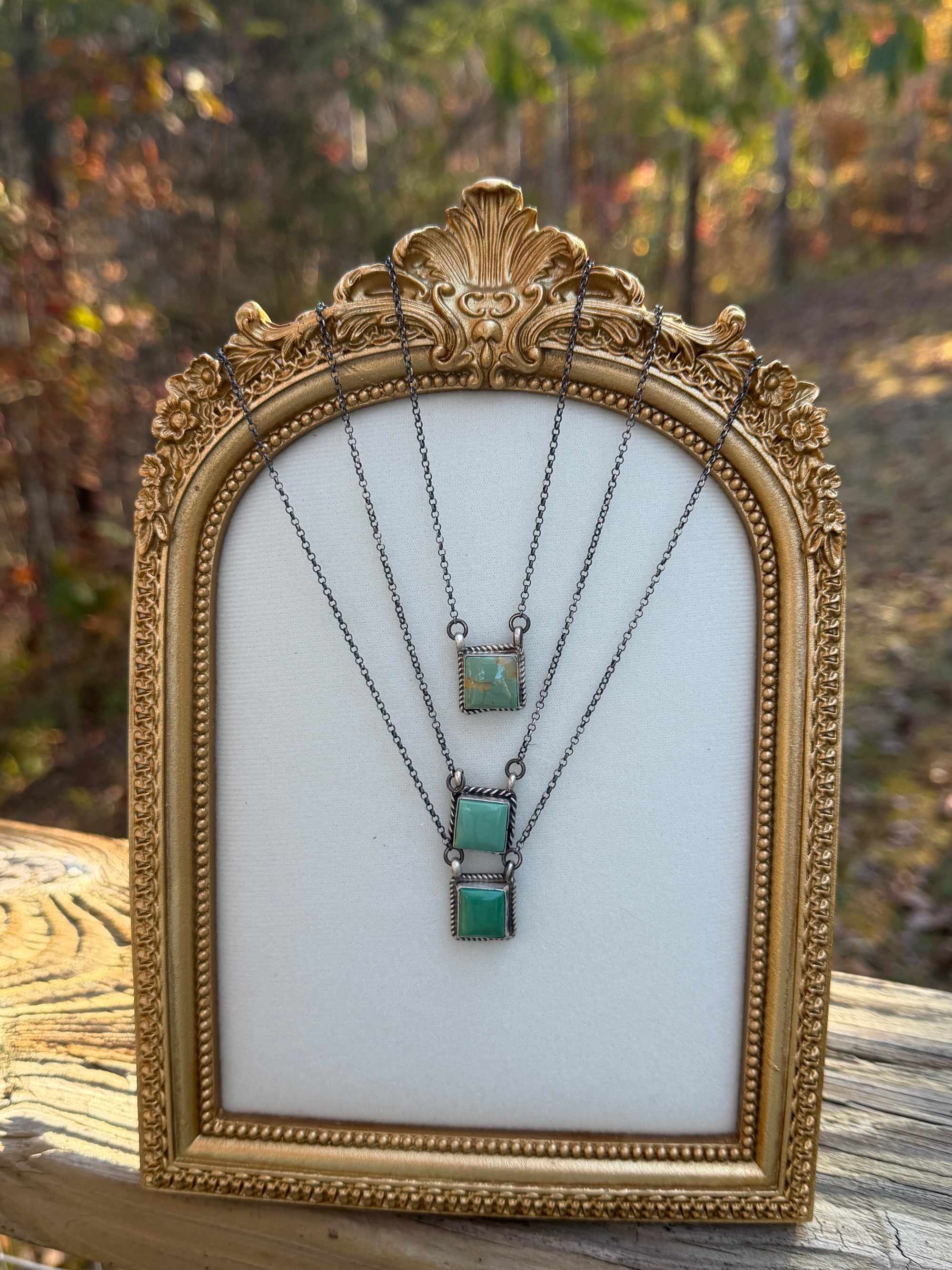 Square Kingman Johnny Dixon Bar Necklace- Choice Of 3