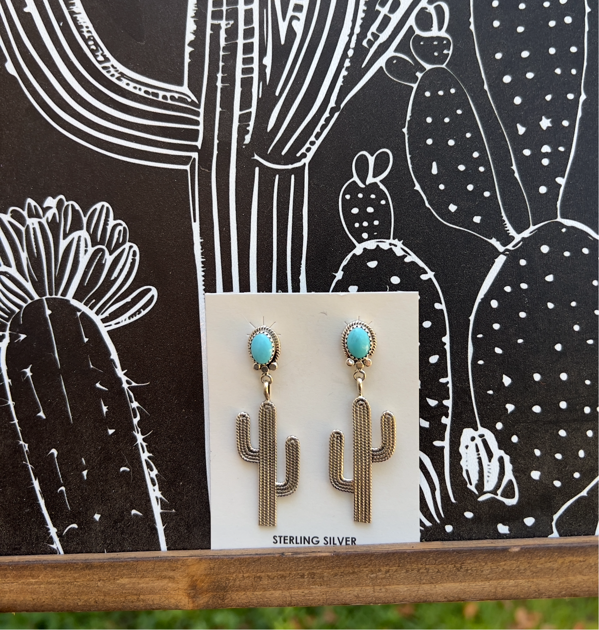 Kingman & Sterling Native Cactus Earrings