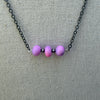 8mm Lavender Peruvian Opal Gemstone Rondelle Beads w/2mm Pearls 20"