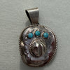Cowboy Hat & Snake Eye Kingman Pendant- Bobby Platero