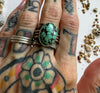 Spiderweb Green Turquoise Ring-6.5