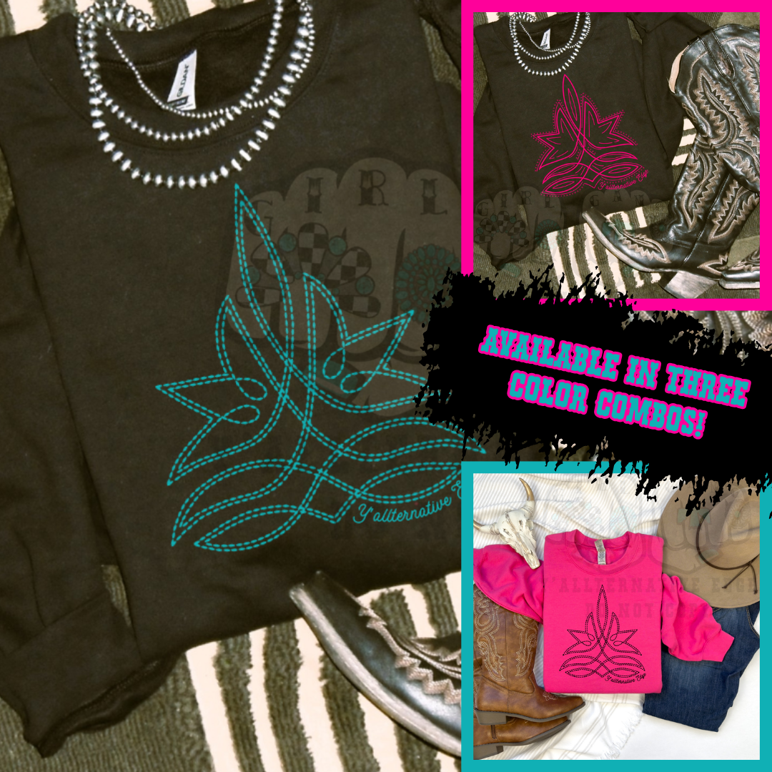 Neon Bootstitch- Crewneck, Quarter Zip, or Hoodie