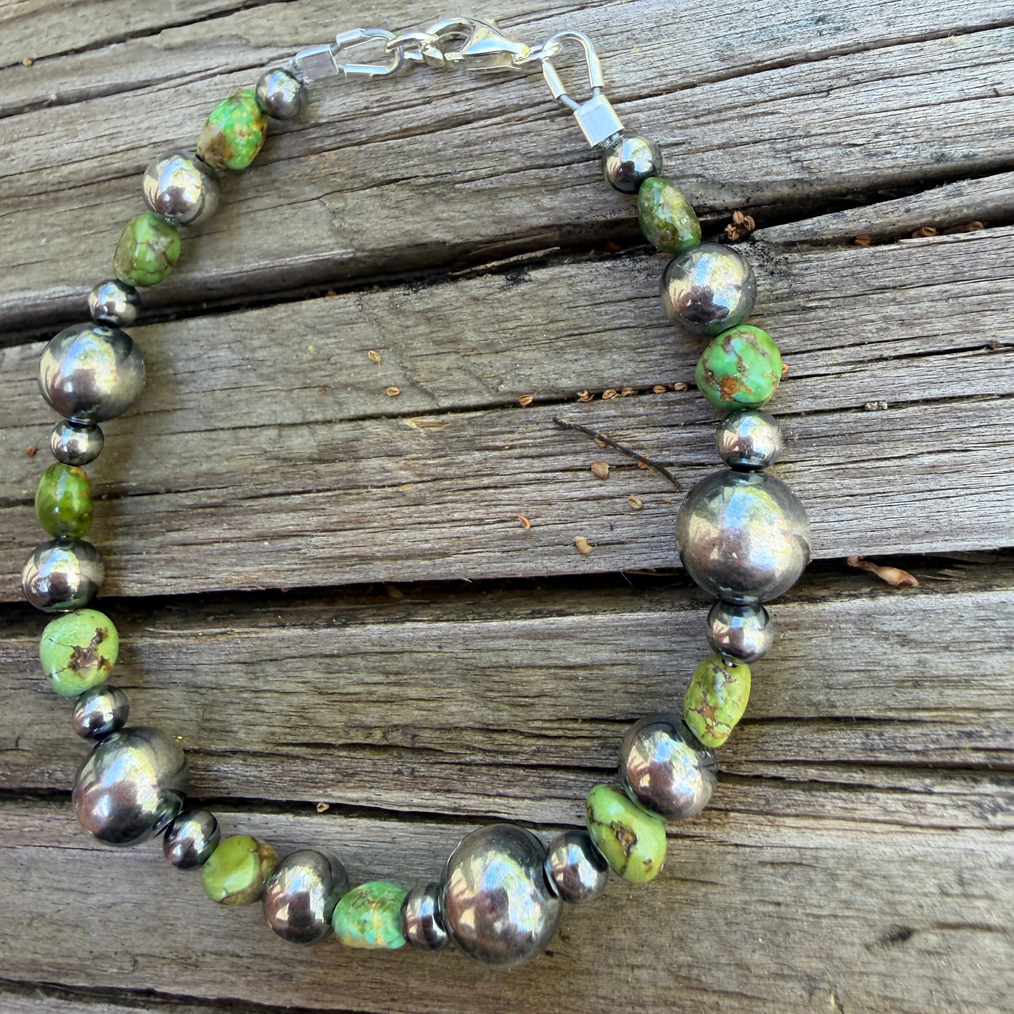 Sonoran Gold AAA Grade 4/6/8mm Sterling Desert Pearl 6" Clasp Bracelet