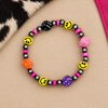 6.25" Dice& Smiley Stretch Bracelet w/ 6mm Pearls