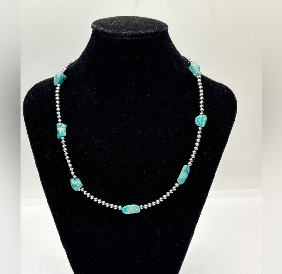 Kingman Nugget & Sterling Desert Pearls- 16 & 20”