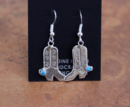 Sterling & Boot Turquoise Native Earrings