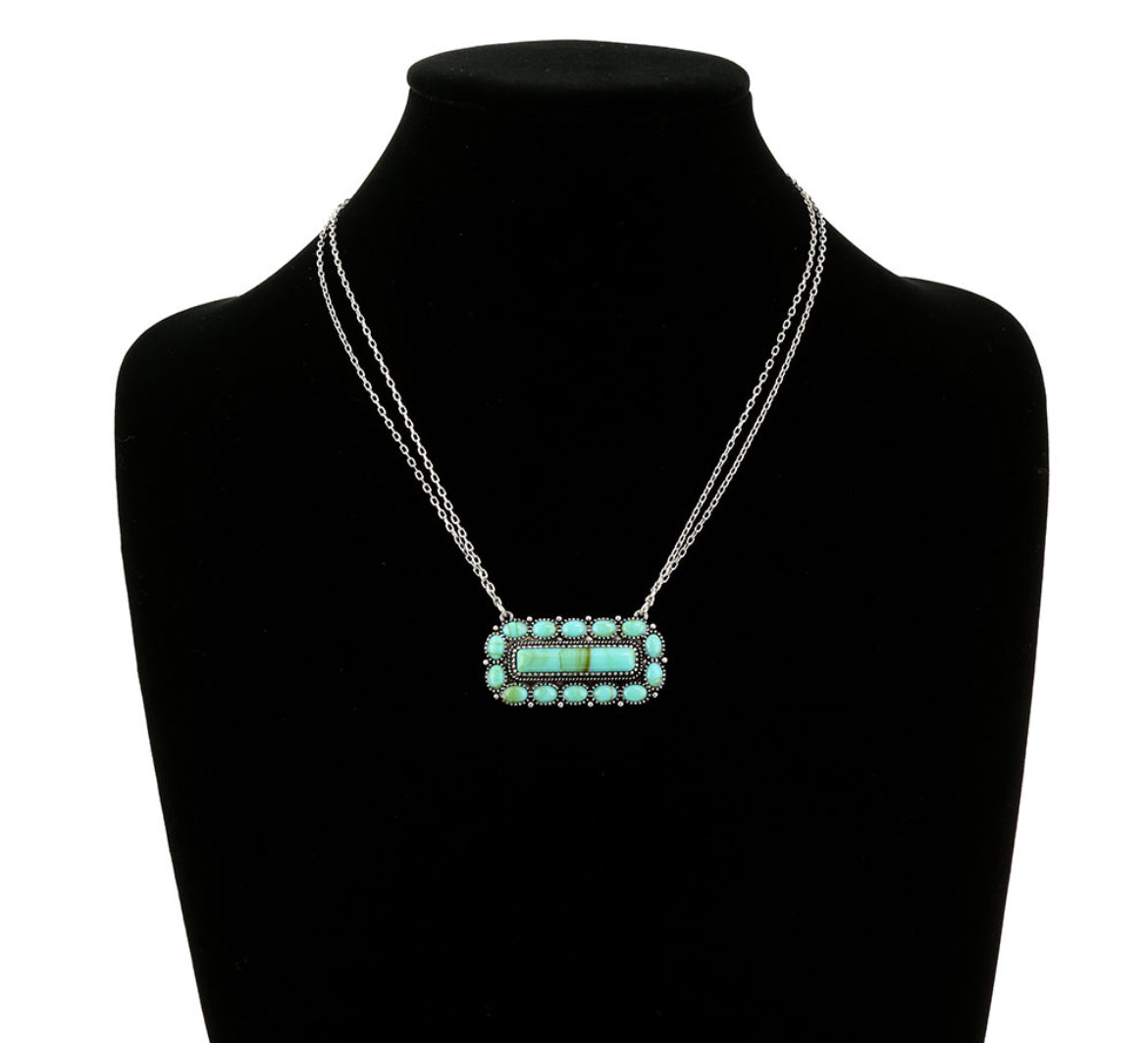 Big Texas Turquoise Bar Necklace
