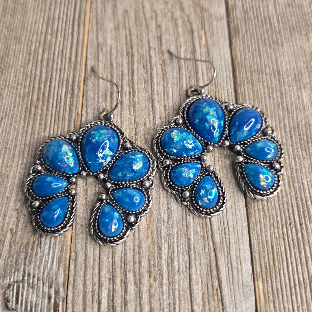 Blue Flame Opal Dangles