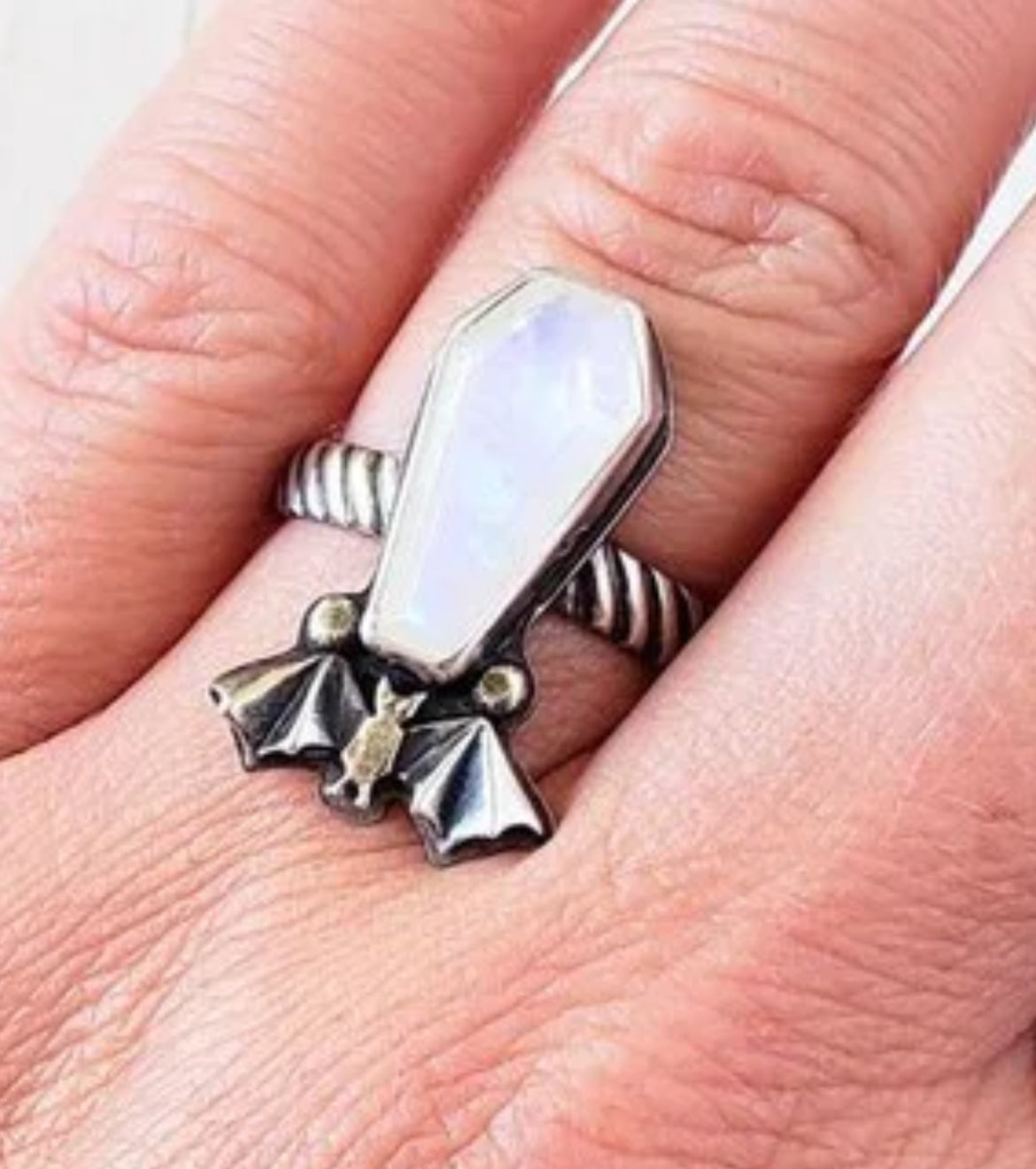 Moonstone Coffin Ring-9