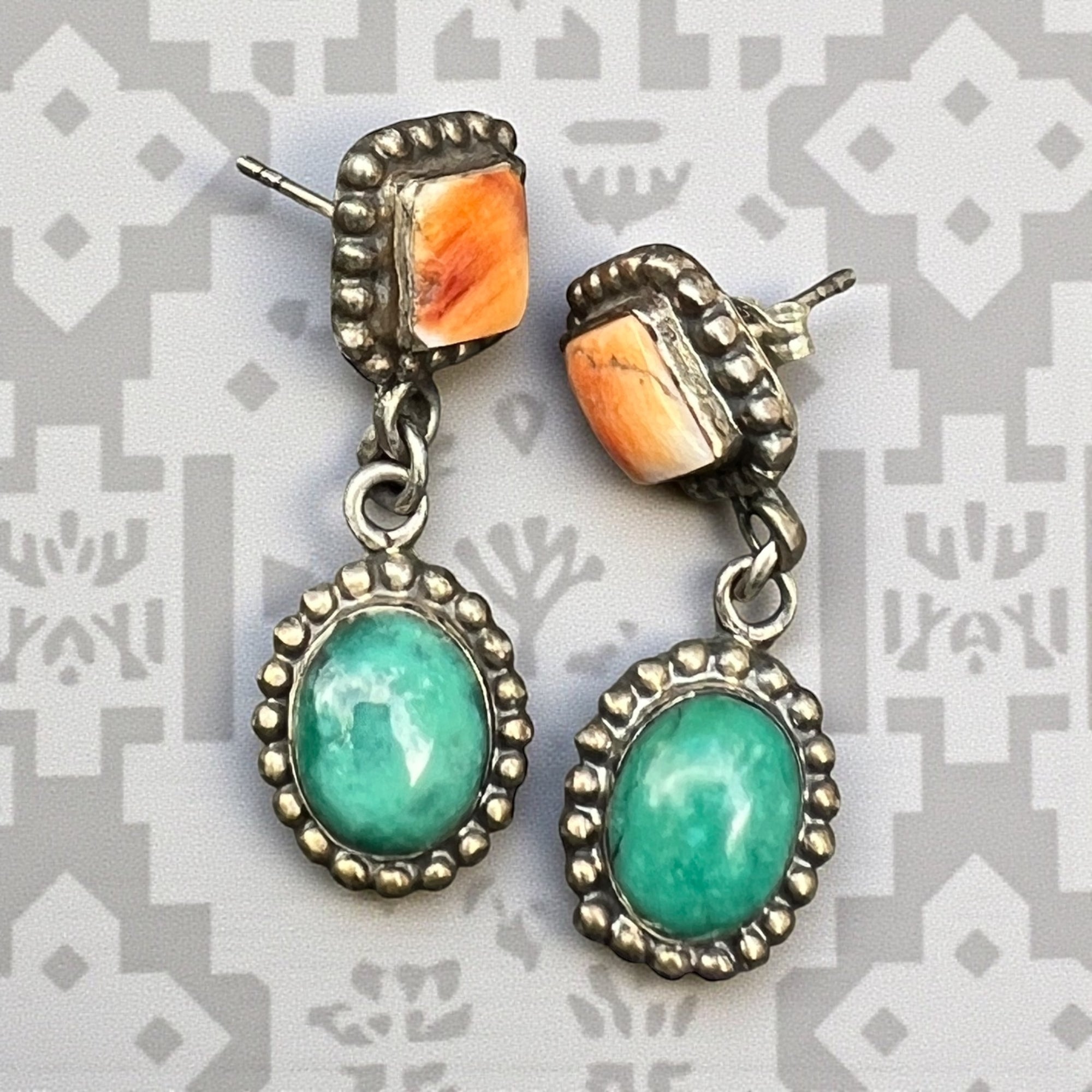 Vintage Spiny & Sleeping Beauty Turquoise Dangle Drops