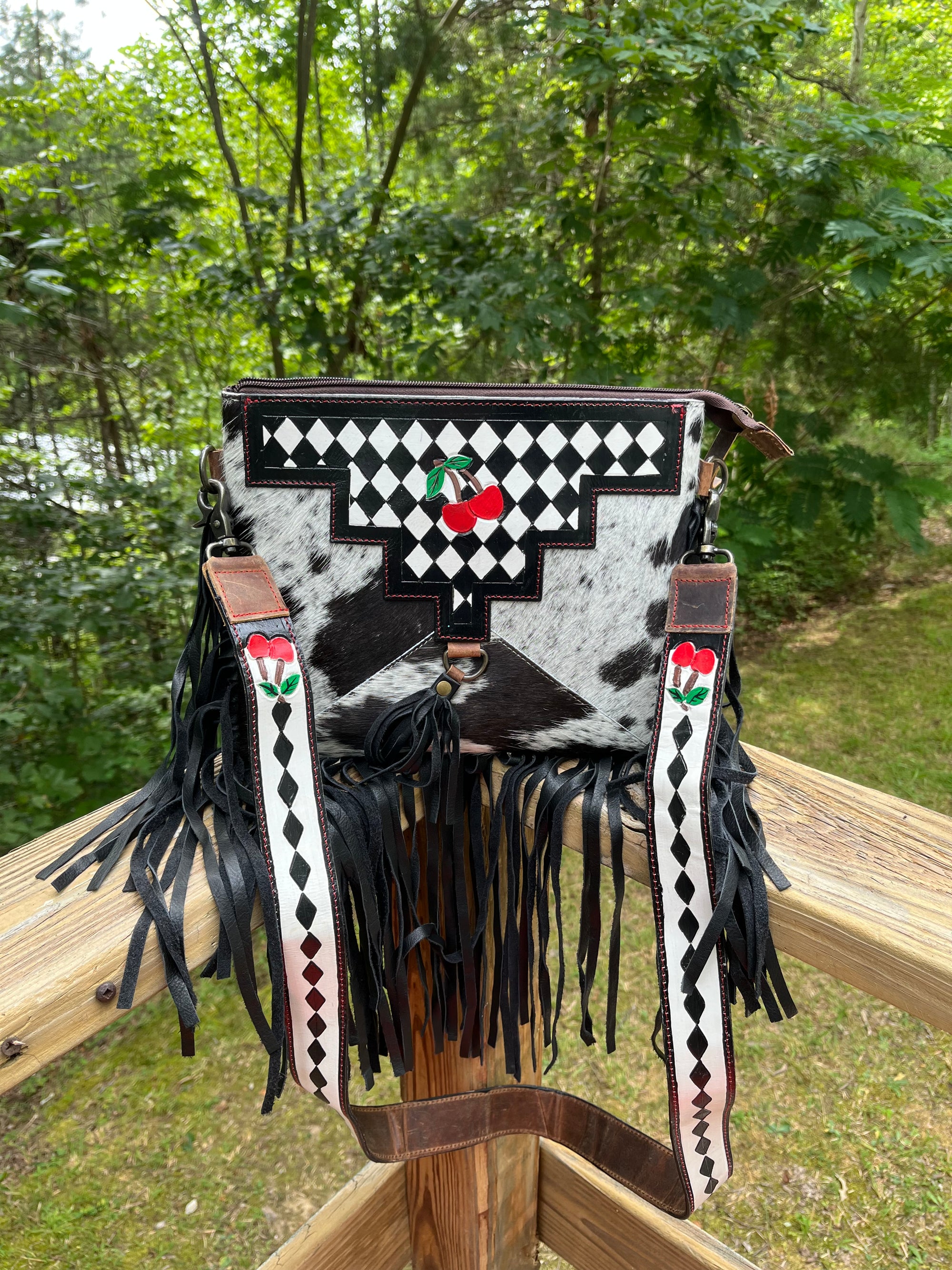 Check It Cherry Fringe Crossbody
