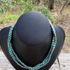 Vintage Sterling Desert Pearl & Turquoise Triple Strand Necklace
