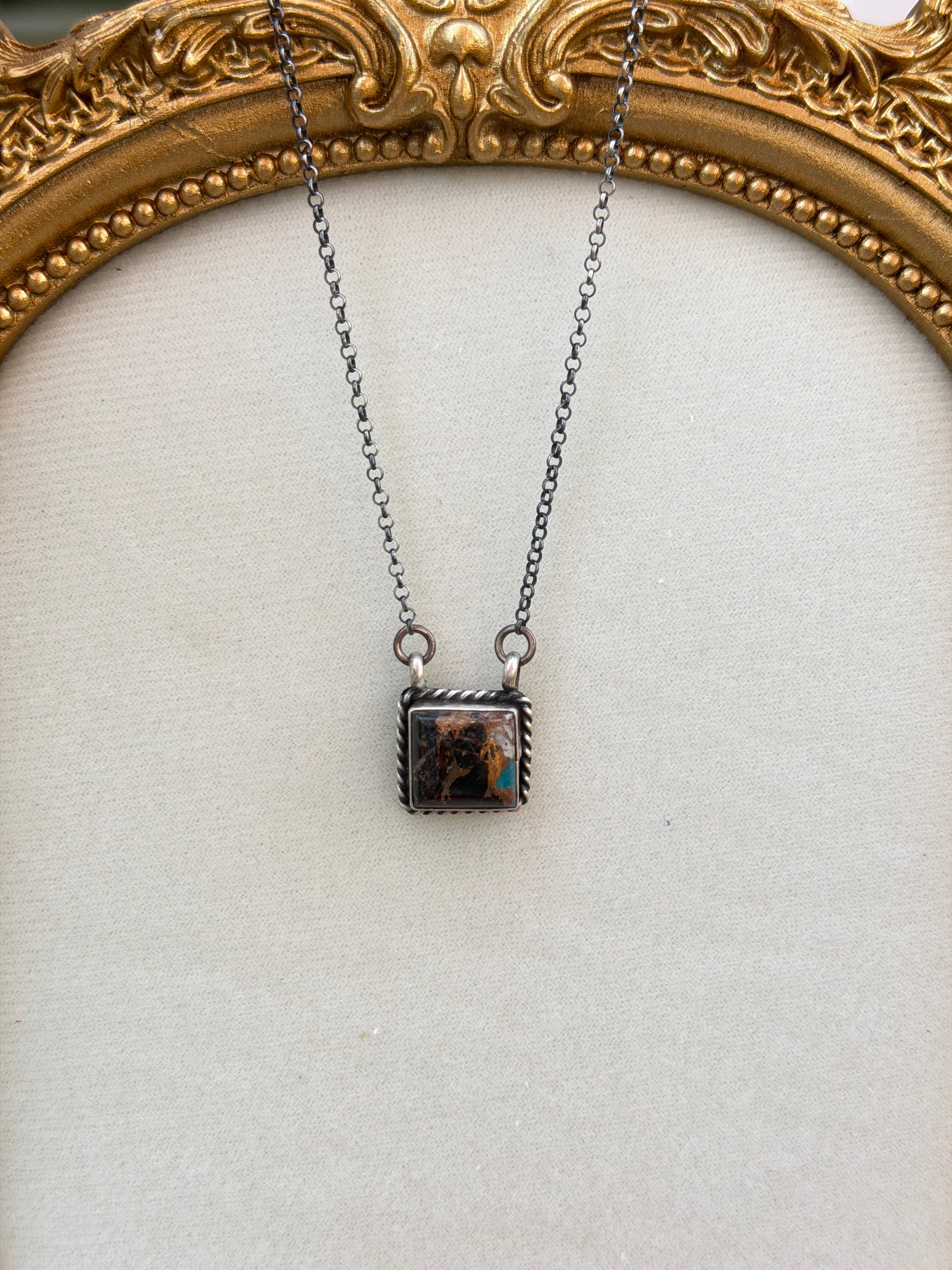 Square White Buffalo Johnny Dixon Bar Necklace- Choice Of 3