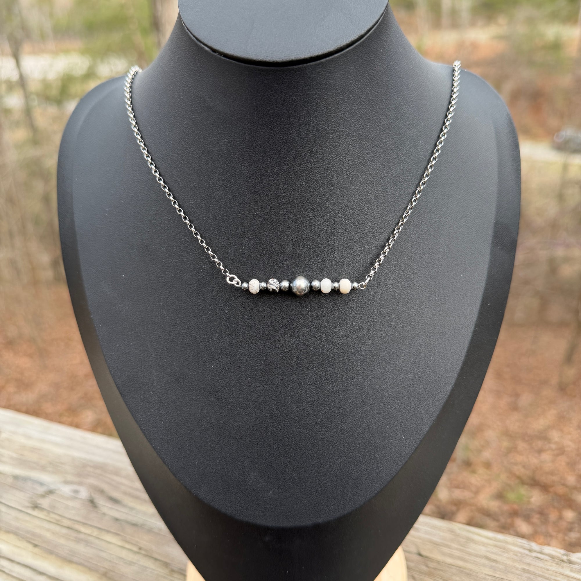 AAA Grade White Buffalo & Sterling Pearl Set