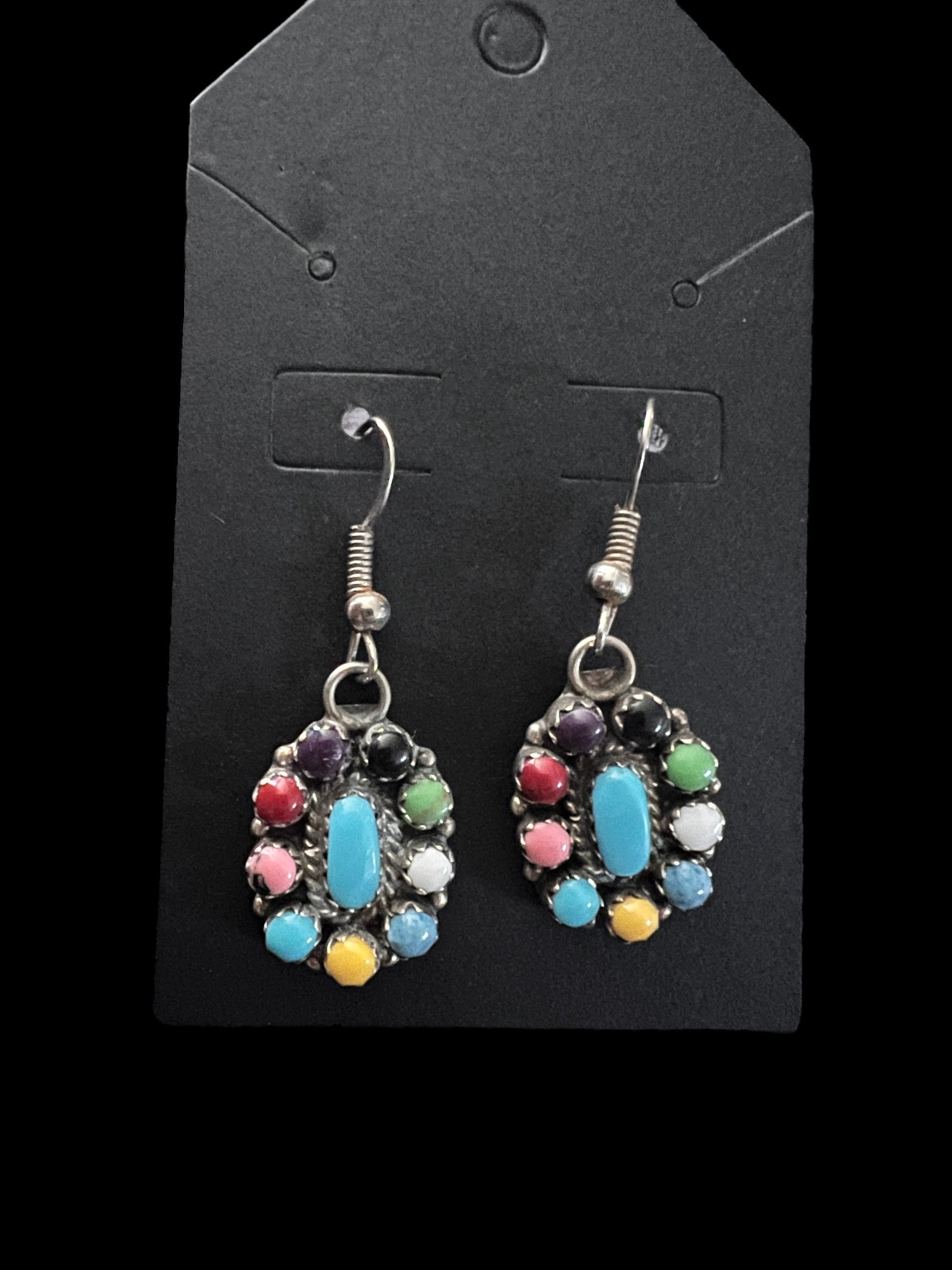 Navajo Rainbow Cluster Earrings