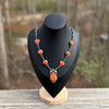 Orange & Red Spiny Heart Statement Necklace- 30” B. Jiminez