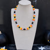 Black Onyx & Candy Corn Necklace — 17"