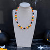 Black Onyx & Candy Corn Necklace — 17"