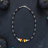 Black Onyx & Candy Corn Necklace — 16.5"