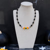 Black Onyx & Candy Corn Necklace — 16.5"