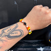 Black & White Onyx Candy Corn Stretch Bracelet — 6.25"