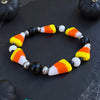 Black & White Onyx Candy Corn Stretch Bracelet — 6.25"