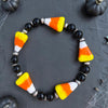 Onyx, Sterling Pearl & Saucer Stretch Bracelet — 6.5"