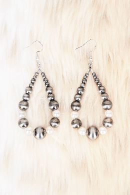 Navajo & Pearls Teardrop Earrings