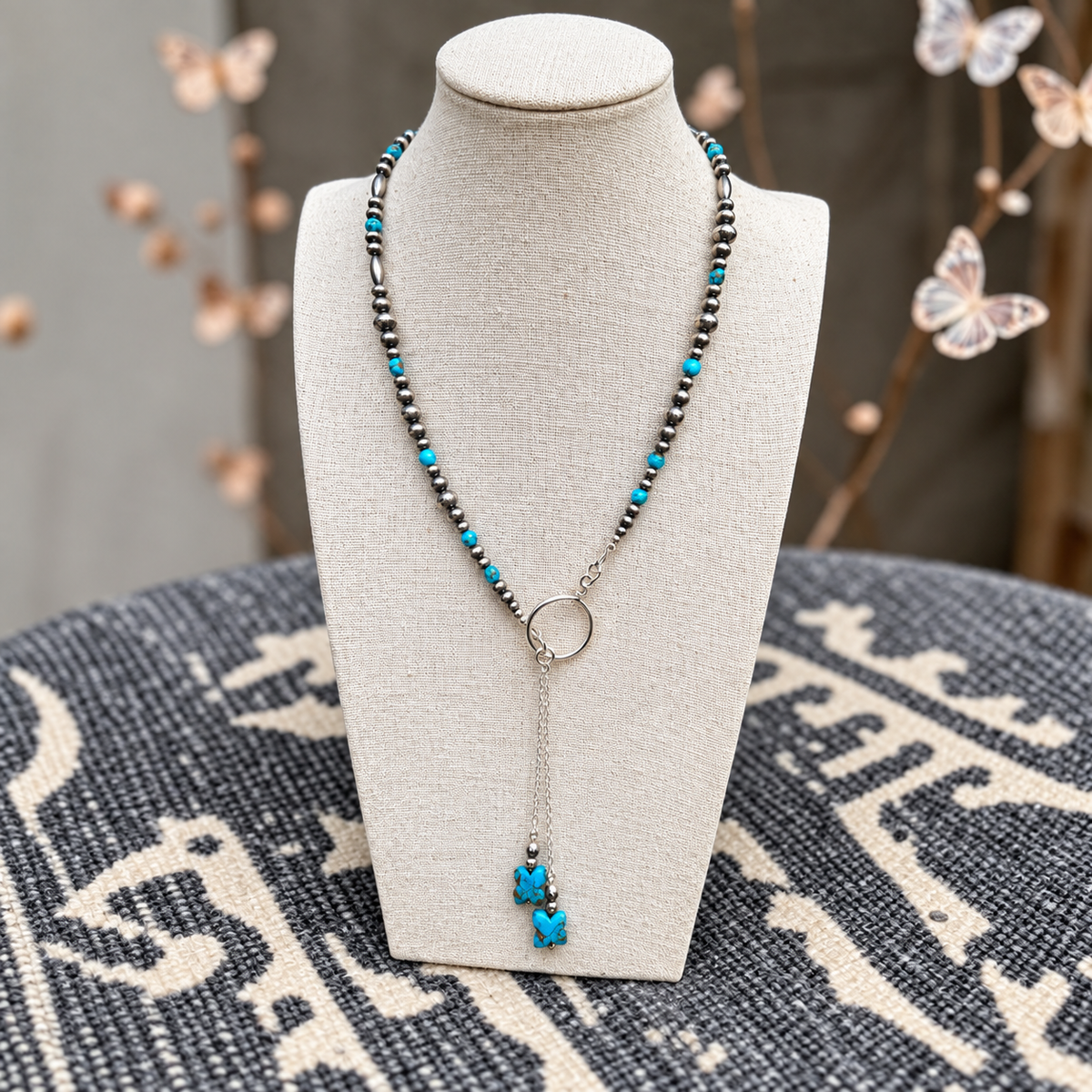 DreamMore Pull Through Blue Copper Mohave Butterfly Lariat