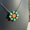 Orange Spiny and Sonoran Floral Cluster Necklace