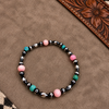 6.25" Mine 8 & Pink Conch Stretch Bracelet