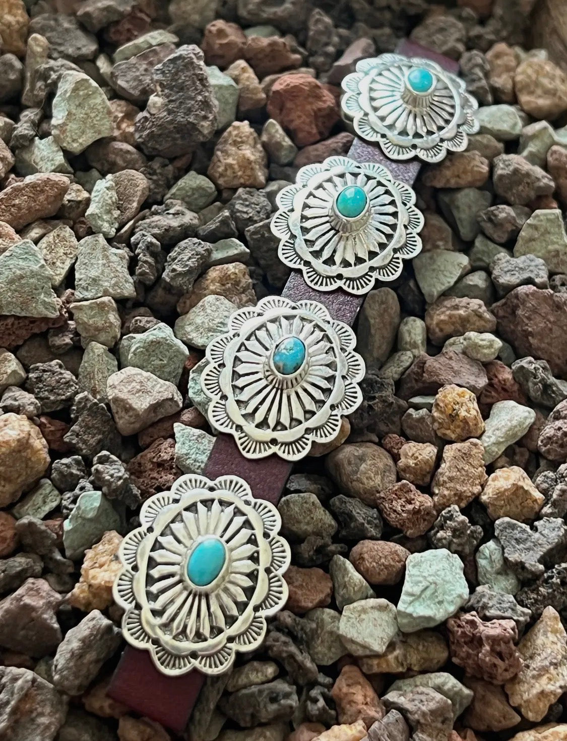 Kingman Sterling Concho Watch Band Slides