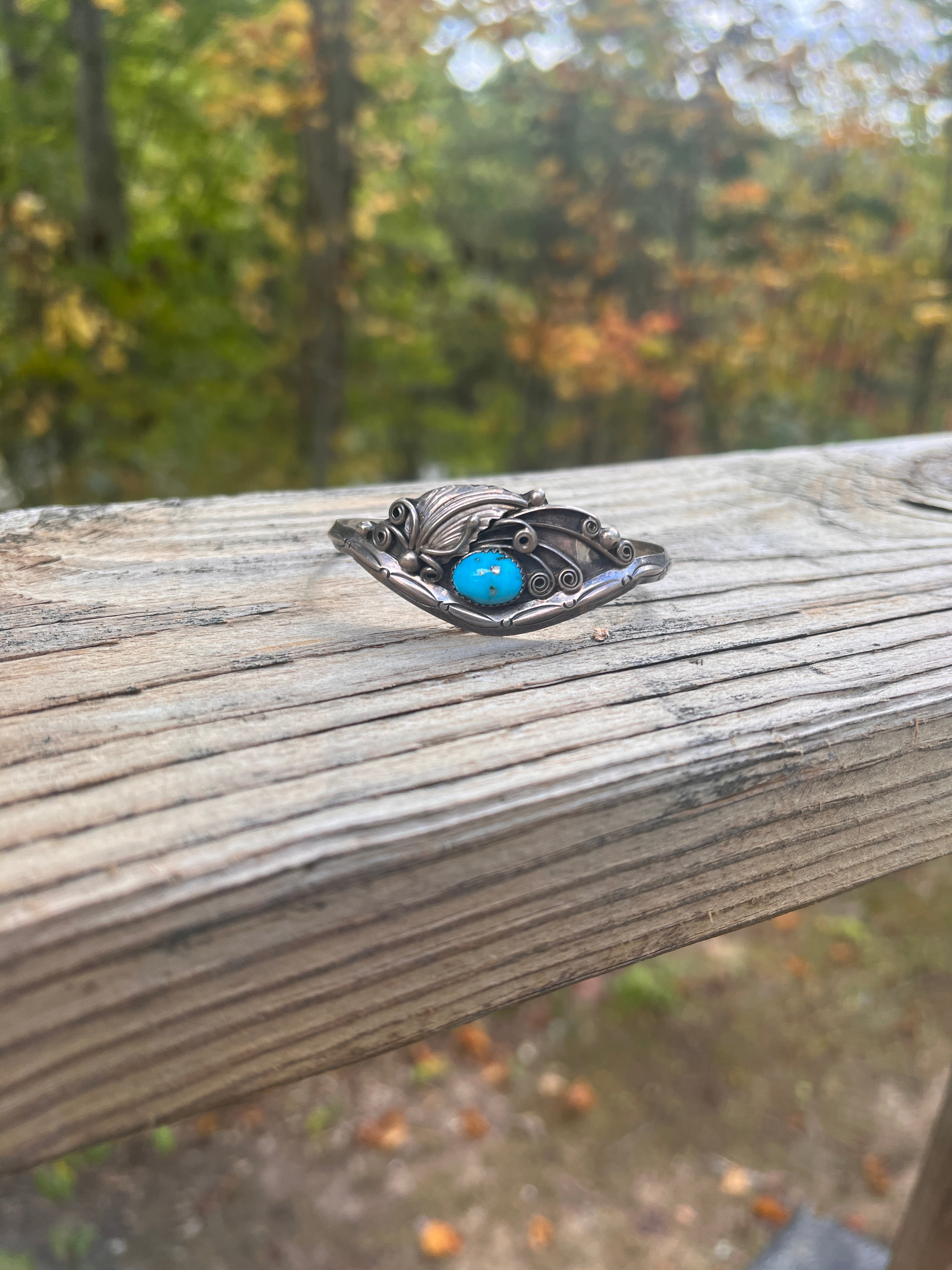 Vintage Sterling & Turquoise Cuff