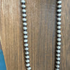 Sterling Silver Handmade Navajo Pearl Necklace- 20" 7mm Round Pearls Dorinda Mariano (Navajo)