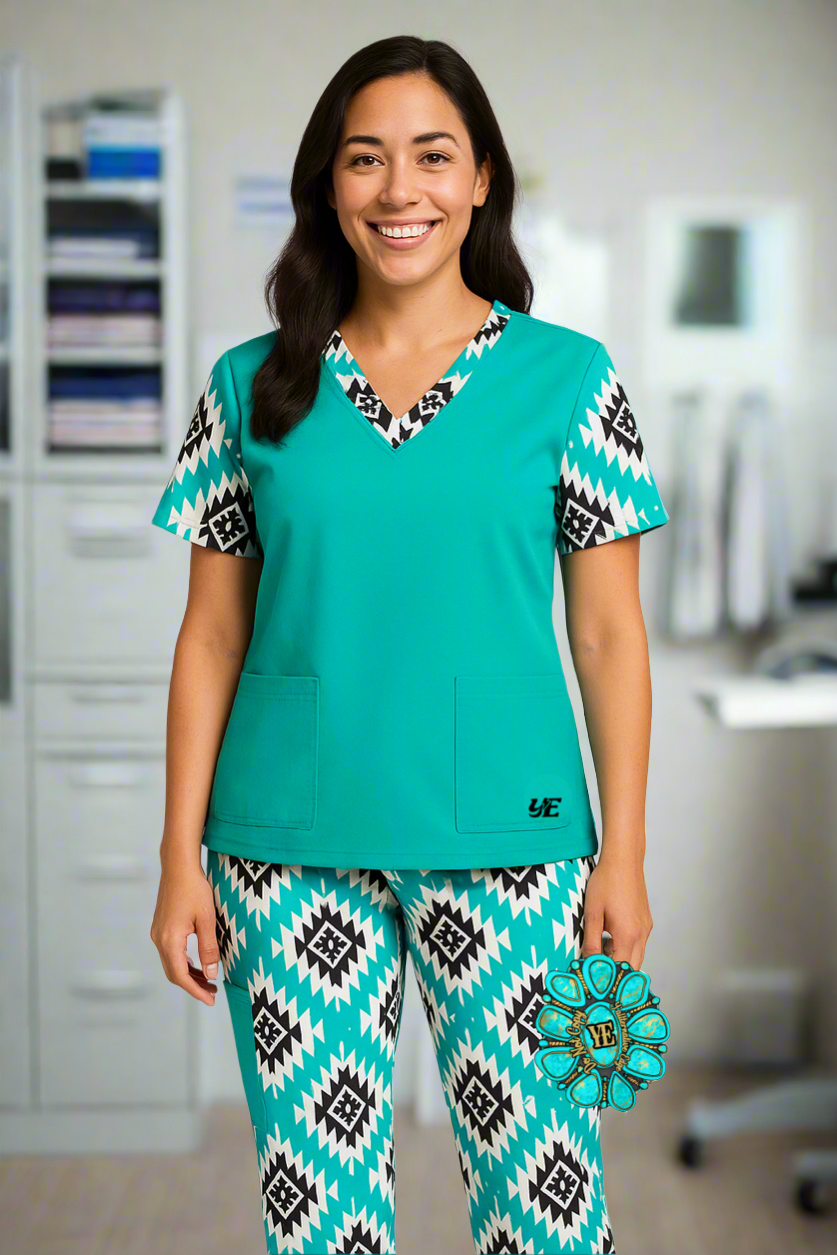 Aztec & Turquoise Scrubs