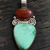 Larimar & Carnelian Statement Pendant by Jenn Curtis (Diné)