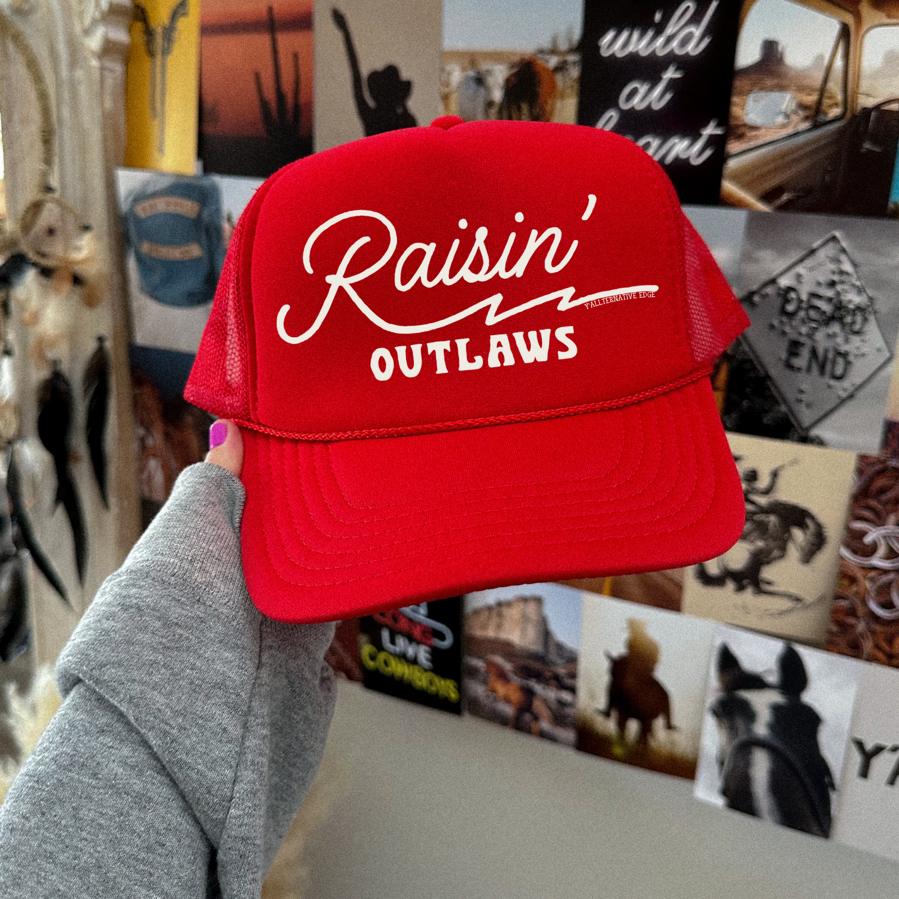 Raisin’ Outlaws Red Trucker