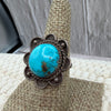 Vintage Turquoise Floral Ring- 5.25