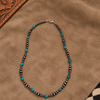 18" Red Skin Turquoise Necklace w/ 4-6mm Sterling Pearls