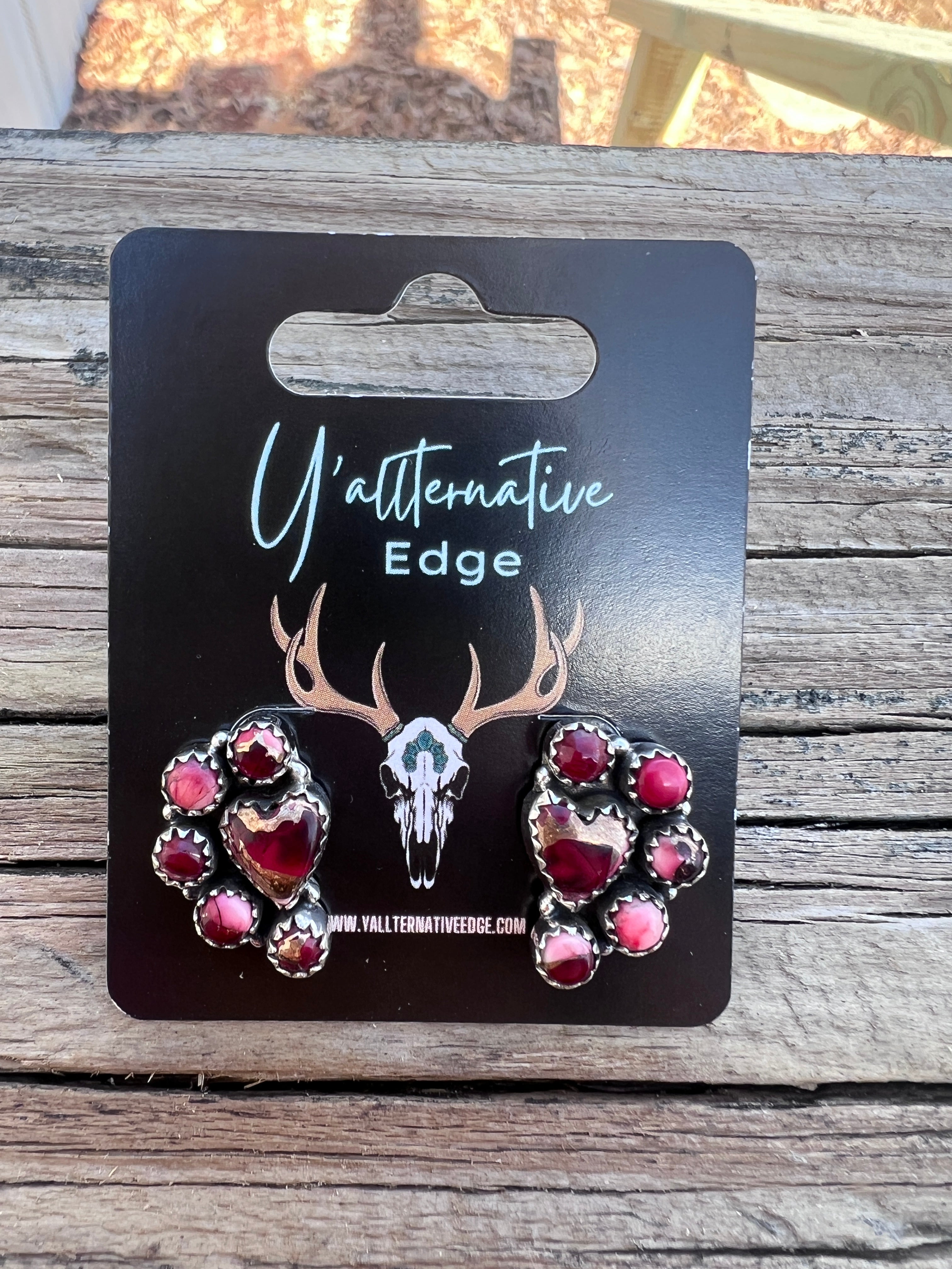 Red Dahlia Heart Half Clusters