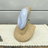 Blue Lace Agate Sterling Silver Statement Ring-NA 6.5