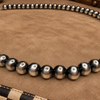 Sterling Silver Handmade Navajo Pearl Necklace- 20" 8mm Round Pearls by Bryanne Hallwood