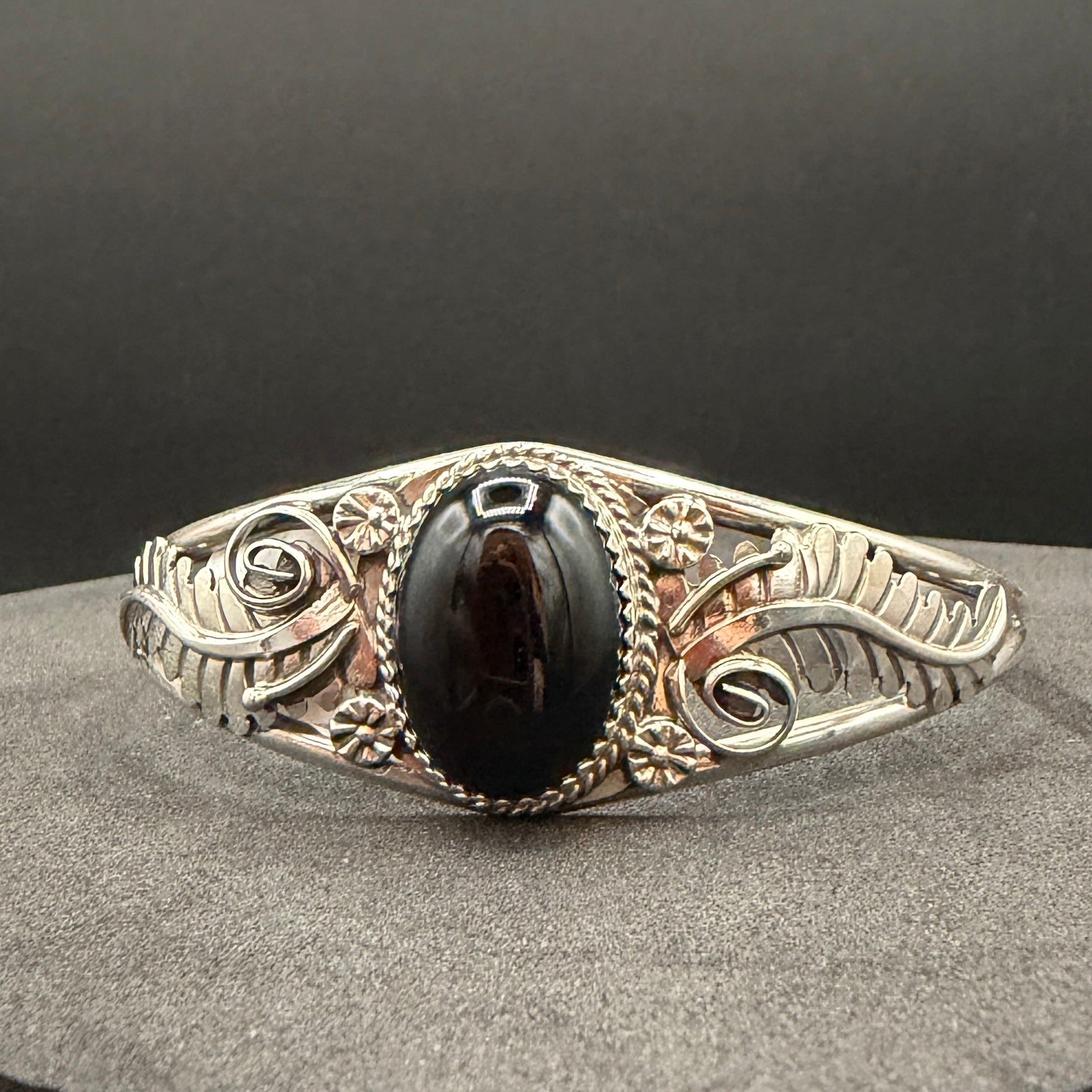 Black Onyx & Sterling Cuff- Yazzie