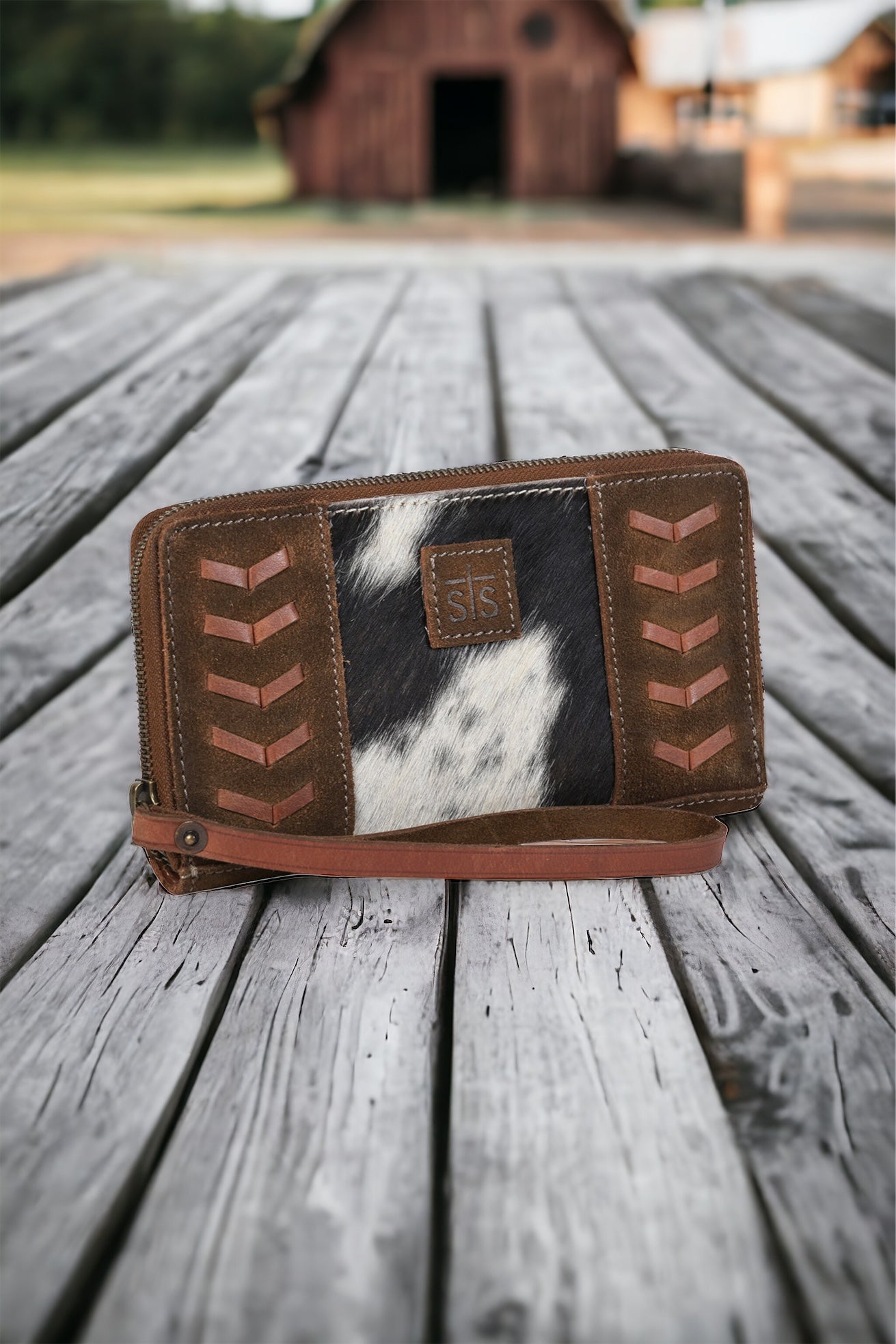 Way out West Cowhide Wristlet by STS Ranchwear