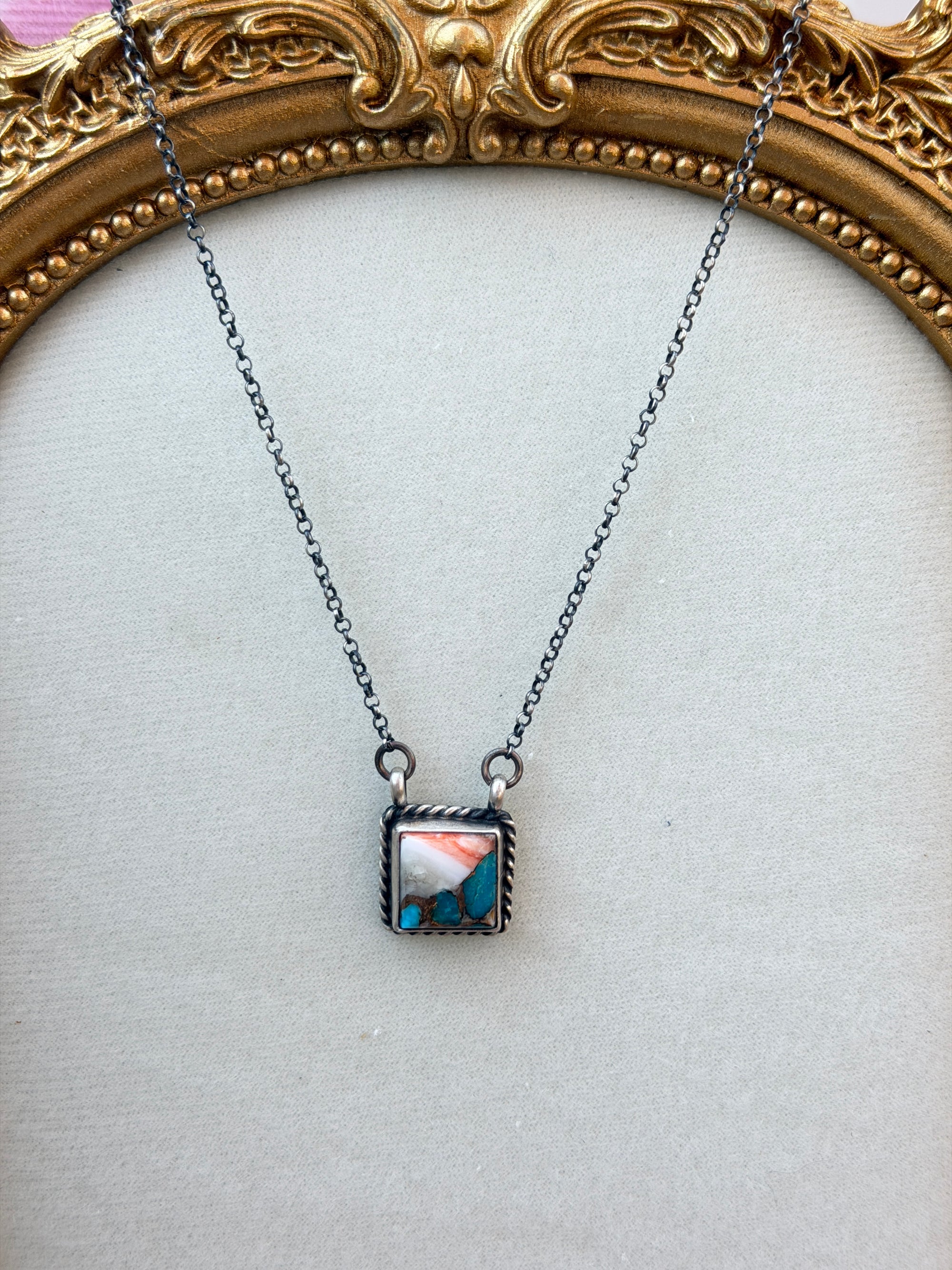 Square White Buffalo Johnny Dixon Bar Necklace- Choice Of 3