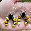 🌻 Black Onyx & Honey Dahlia Sterling Silver Naja Necklaces 🌻