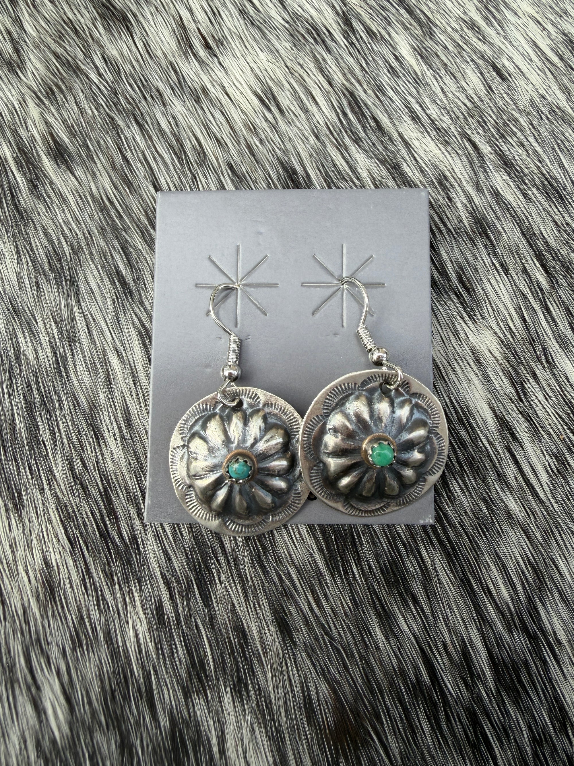 Joan Begay Kingman Concho Earrings